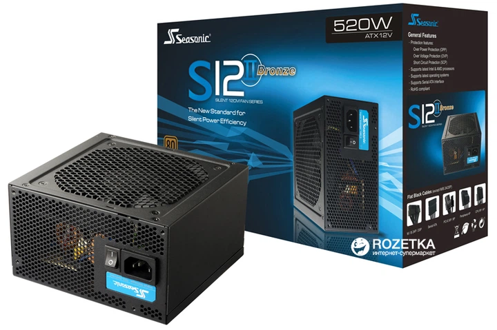 Блок питания Seasonic S12II-520 520W Bronze (SS-520GB) - изображение 3