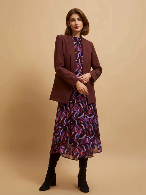 Marynarka damska Moodo Z-MR-4207 L Brązowa (5904152411460) - obraz 3