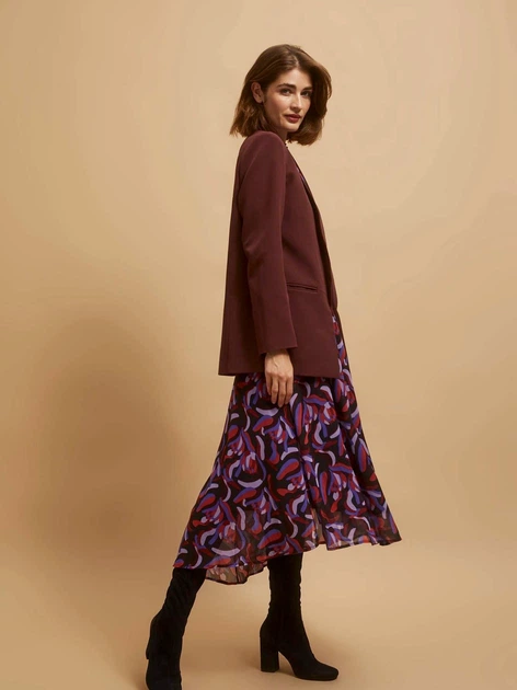 Marynarka damska Moodo Z-MR-4207 L Brązowa (5904152411460) - obraz 4