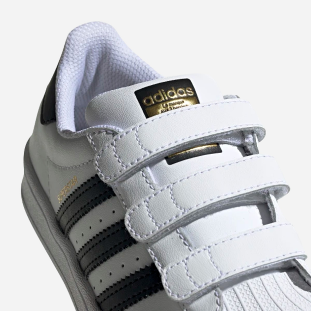 Sneakersy chłopięce na rzepy adidas Originals Superstar CF C EF4838 33 (1UK) Białe (4062053339649) - obraz 7