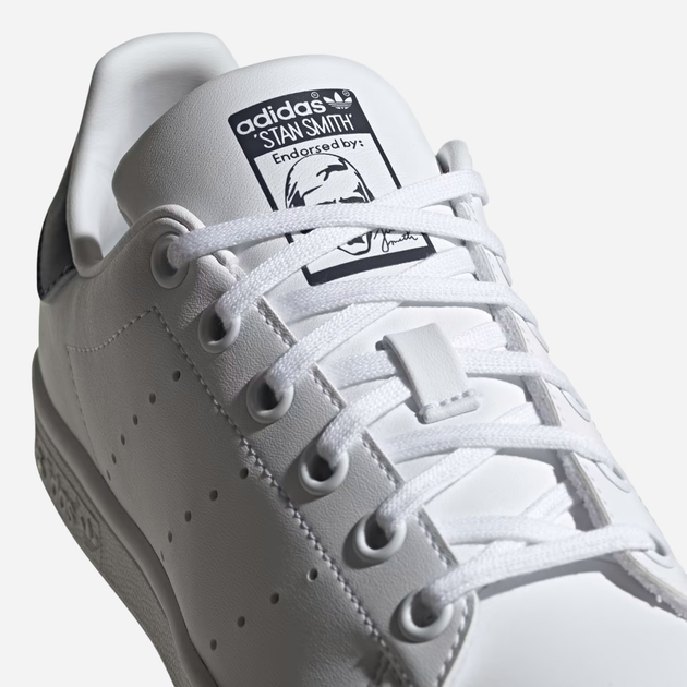 Підліткові кеди для дівчинки adidas Originals Stan Smith J H68621 36.5 (4UK) Білі з темно-синім (4064043561221) - зображення 7