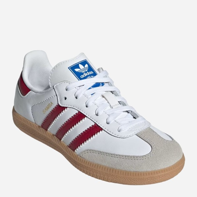 Sneakersy chłopięce adidas Originals Samba OG C IE1333 30.5 (12.5KUK) Białe z czerwonym (4067892674746) - obraz 3