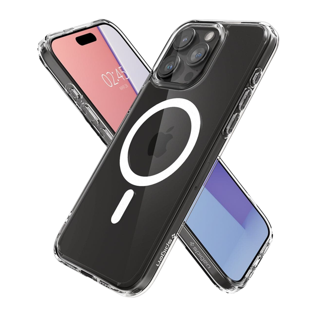 Чохол - накладка TPU+PC Spigen Ultra Hybrid with Magsafe для iPhone 15 Pro Max transparent - зображення 7