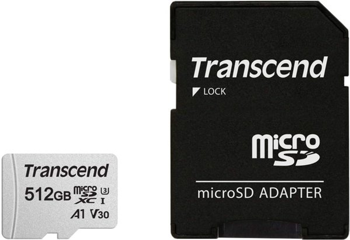 Карта пам'яті Transcend 300S microSDXC 512GB UHS-I U3 (TS512GUSD300S-A) + SD адаптер - изображение 1