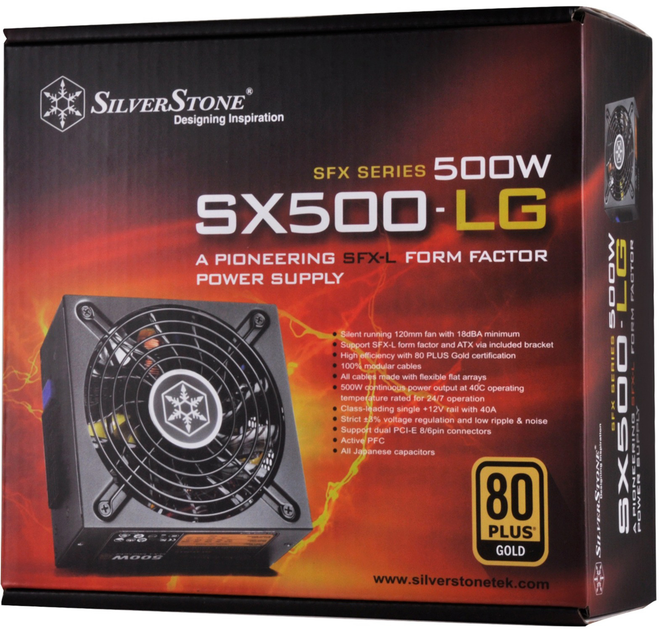 Zasilacz SilverStone SX500-LG Gold 500W V2.1 Black (SST-SX500-LG) - obraz 17