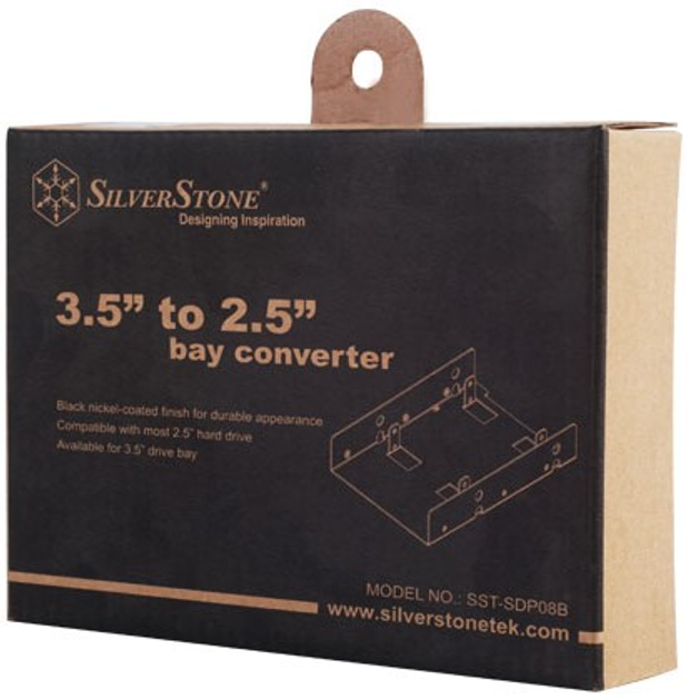 Adapter ramy Silverstone SPD08B dla HDD/SSD z 3.5" do 2x 2.5" Black (SST-SDP08B) - obraz 2