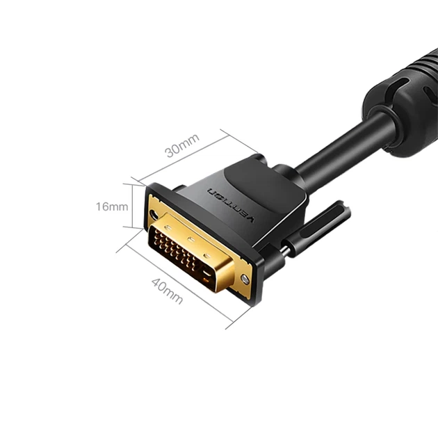 Кабель Vention DVI-D 24M - 24M 1.5 м 2K 60Hz для подключения монитора и проектора (7F6EAFAAE8A6) - изображение 3