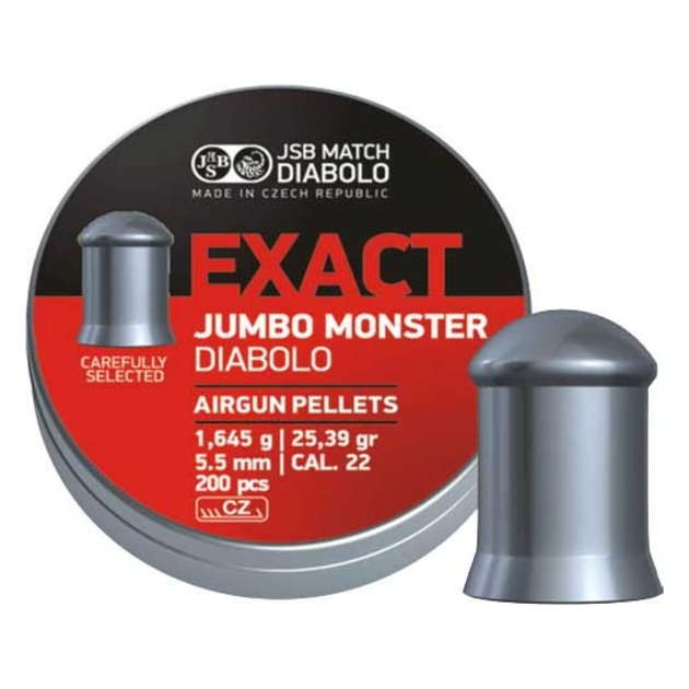 Кулі для пневматики JSB Diabolo Exact Jumbo Monster (5,5мм, 1,645г, 200 шт) - изображение 1