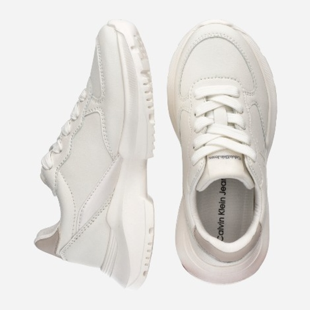 Sneakersy dziecięce dla dziewczynki Calvin Klein Jeans Low Cut Lace-up V3A9-80996-1355X511 38 Biały/Beżowy (8052578651537) - obraz 4