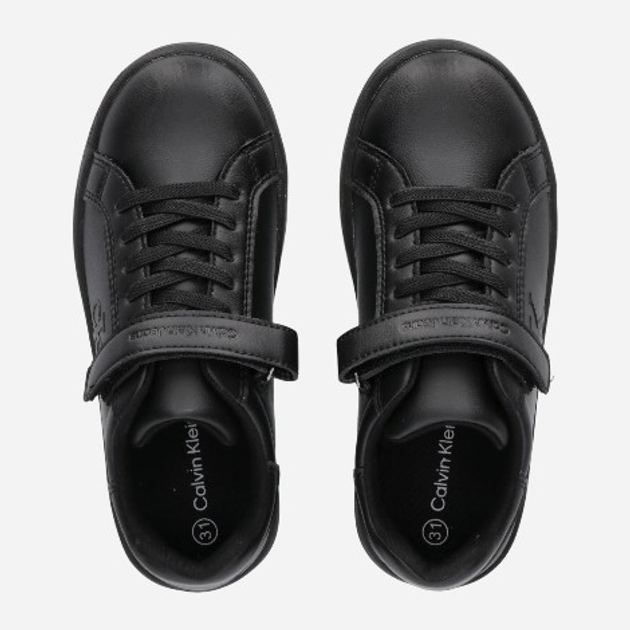 Дитячі кросівки для хлопчика Calvin Klein Jeans Low Cut Lace-up/Velcro V3X9-81054-1355999 32 Чорні (8052578654477) - зображення 3