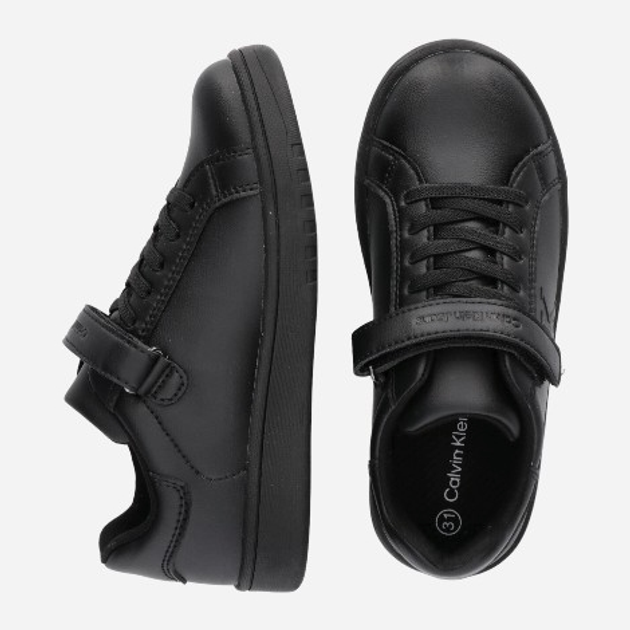Дитячі кросівки для хлопчика Calvin Klein Jeans Low Cut Lace-up/Velcro V3X9-81054-1355999 32 Чорні (8052578654477) - зображення 4