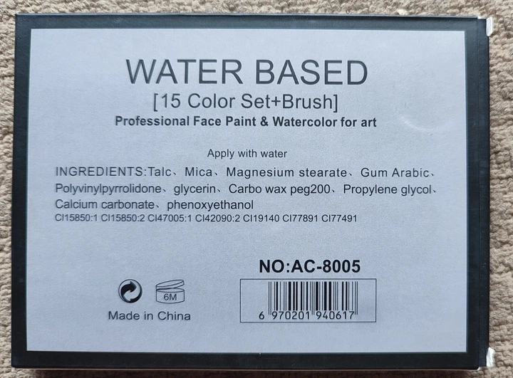 Аквагрим Papa Kiss Water Based набор 15 цветов + 2 кисти AC-8005 - Фото 4 Аквагрим Papa Kiss Water Based набор 15 цветов + 2 кисти AC-8005 - изображение 4