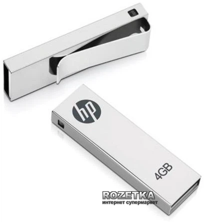 Флеш память USB HP V210W 4GB Clip Drive Metal Silver (FDU4GBHPV210WEF