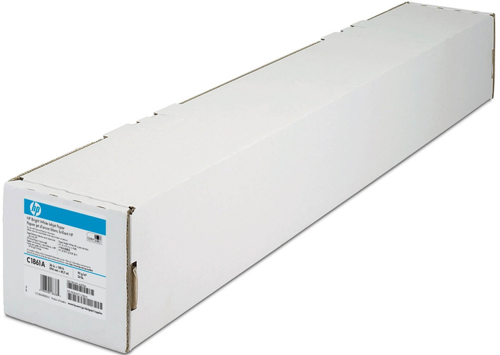 Papier do plotera HP C6810A Bright White Inkjet Paper 90 g/m2 914 mm x 91.4 m Matowy Biały (0088698591307) - obraz 1