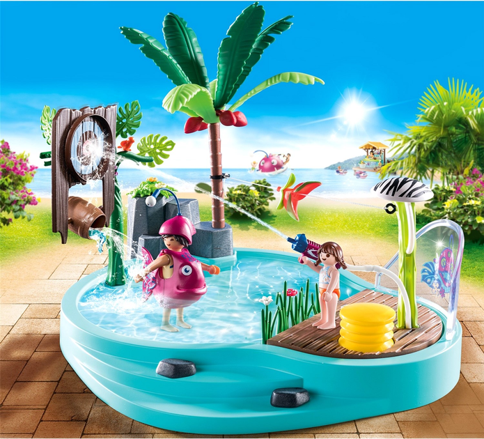 Zestaw zabawek Playmobil Family Fun Small Pool With Water Sprayer 65 szt (4008789706102) - obraz 2