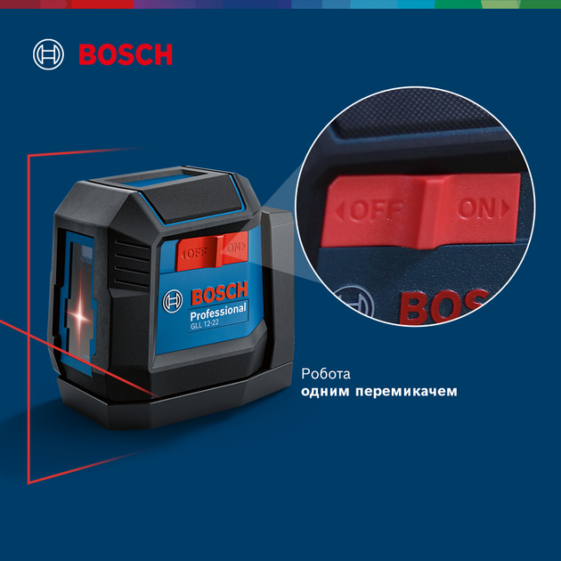 Лазерний нівелір Bosch Professional GLL 12-22 з батарейками та чохлом (0601065220) - зображення 4
