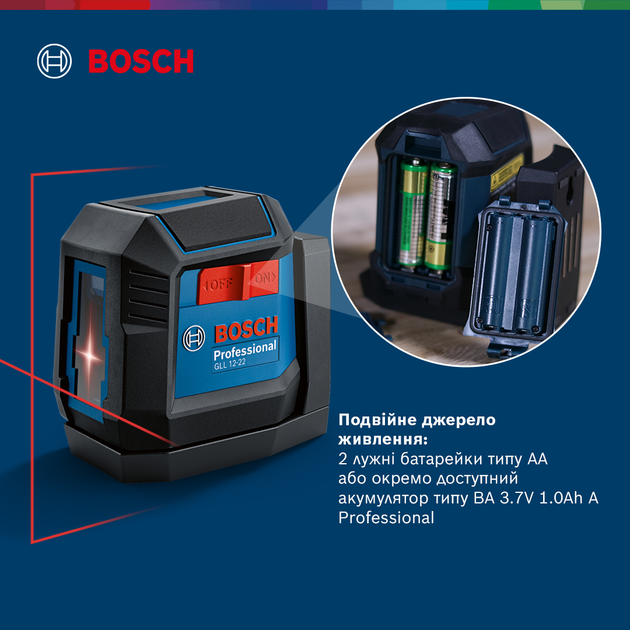Лазерний нівелір Bosch Professional GLL 12-22 з батарейками та чохлом (0601065220) - зображення 5