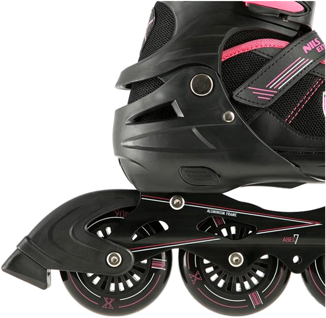 Ролики Nils Extreme Чорно-Рожевий S 31-34 (5907695599343) - зображення 6