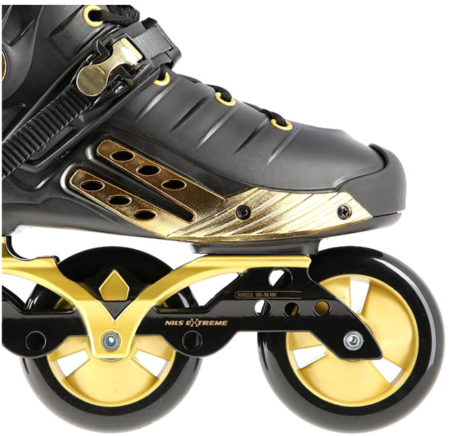 Rolki Nils Extreme Czarno-Złote 37 (5907695595345) - obraz 6