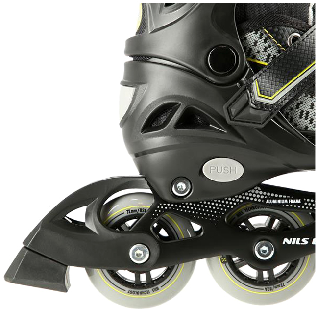 Rolki Nils Extreme Czarno-Żółte S 31-34 (5907695597769) - obraz 4