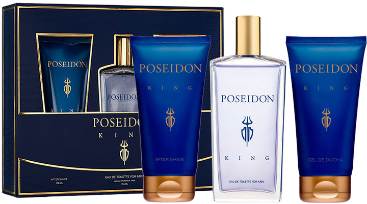 Zestaw dla mężczyzn Instituto Espanol Aire De Sevilla Poseidon King Woda toaletowa 150 ml + Żel pod prysznic 150 ml + Balsam po goleniu 150 ml (8411047136188) - obraz 1