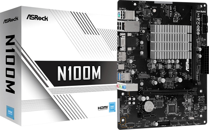 Płyta główna ASRock N100M (Intel Processor N100, SoC, PCI-Ex16) (90-MXBK80-A0UAYZ) - obraz 5