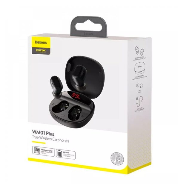 Компактные наушники TWS Baseus EncokPlus NGWM0100, черные - Фото 2 Компактные наушники TWS Baseus EncokPlus NGWM0100, черные - изображение 2