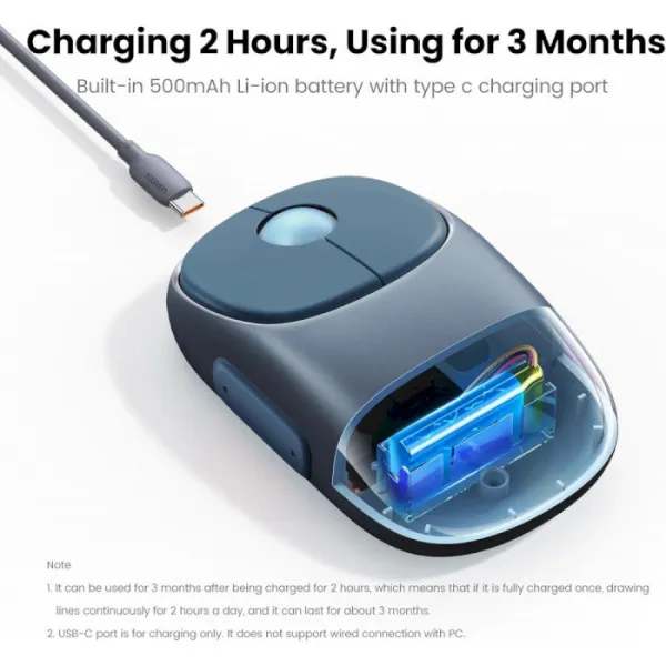 Маніпулятор миша бездротова UGREEN FUN+ Wireless Mouse Blue (UGR-90538) - зображення 4