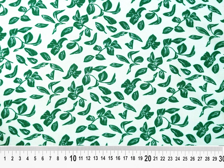 Тканина Штапель шовковистий листочки, салатовий, пог. м. (ш14, 2302075, д1 цв5) - зображення 4