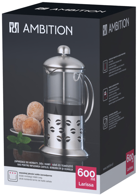 French press Ambition Larissa Kawa 600 ml (5904134124074) - obraz 4