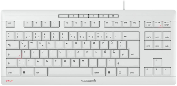 Klawiatura przewodowa Cherry STREAM KEYBOARD TKL USB White (JK-8600DE-0) - obraz 1