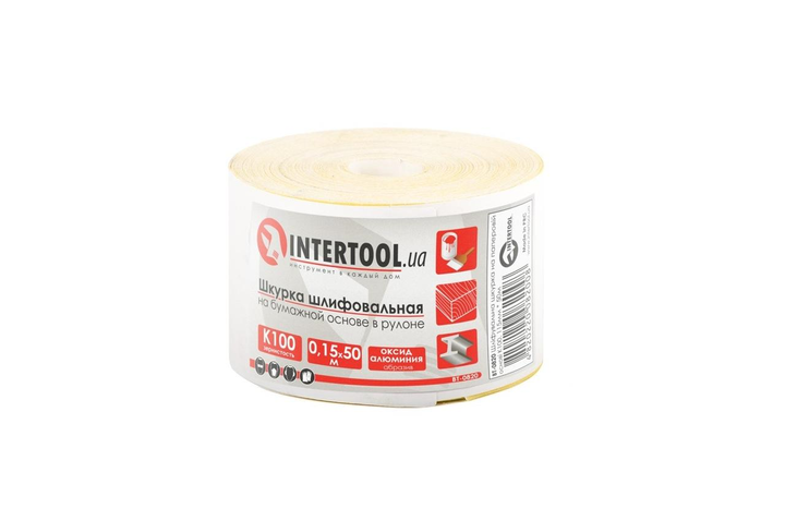 Шліфувальна шкурка Intertool 115 мм x 50 м x P40 папір (BT-0814) - зображення 2