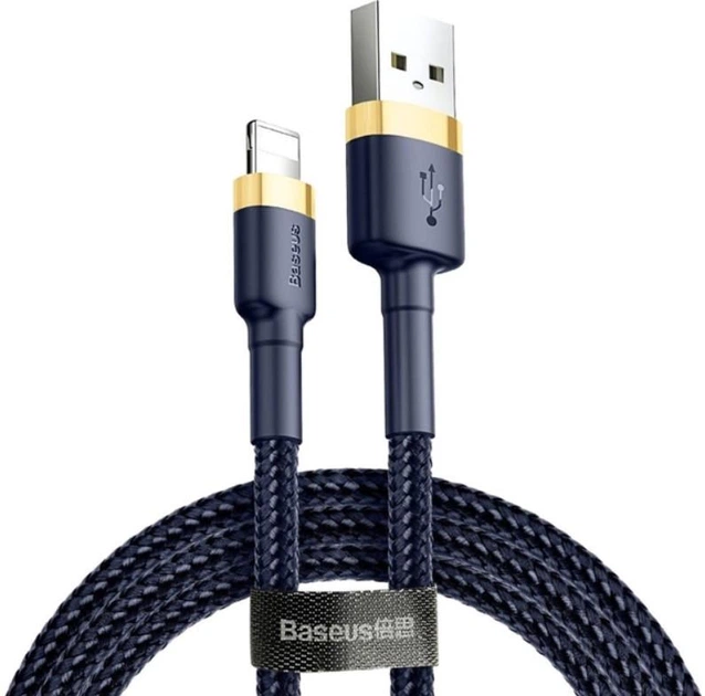 Кабель Baseus Cafule Lightning 2.4A (1m) (gold/blue) - Фото 1 Кабель Baseus Cafule Lightning 2.4A (1m) (gold/blue) - изображение 1