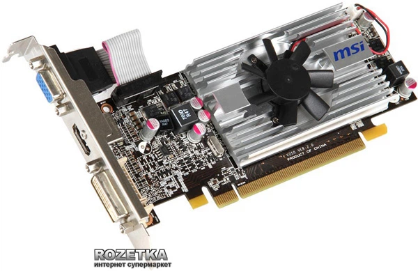 R6570 Відеокарта MSI PCI-Ex Radeon HD 6570 1024MB GDDR3 (128bit) (650/1800 ...