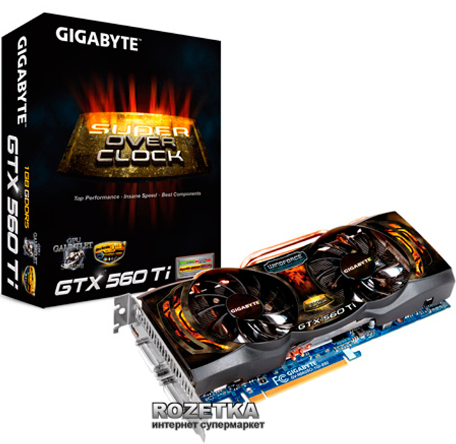 Видеокарта Gigabyte PCI-E GeForce GTX 560 Ti 1024GB GDDR5 (256bit) (950 ...