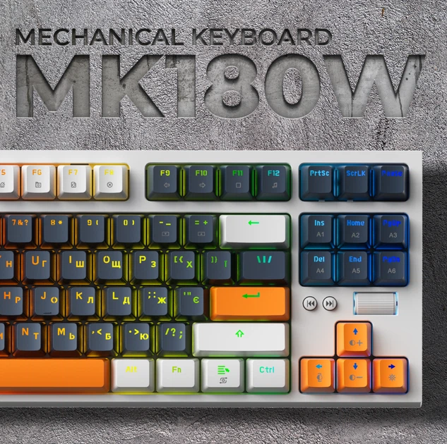 Клавіатура механічна дротова GamePro MK180W Hot-Swap Red Swich TKL
