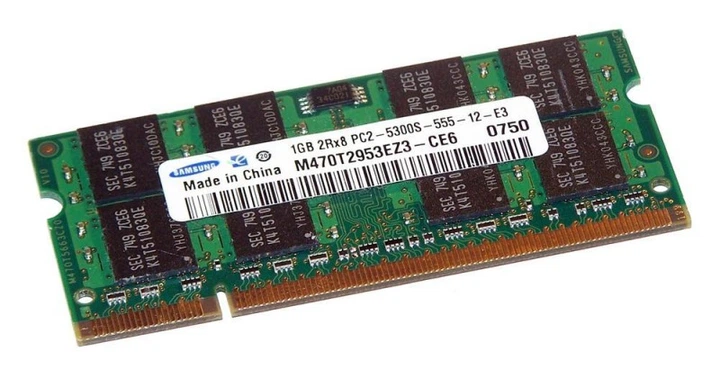 Оперативна пам'ять 1 ГБ, DDR2, для ноутбуків, Samsung (667 МГц, 1.8 В, CL5, M470T2953EZ3-CE6) Б/В - Фото 1 Оперативна пам'ять 1 ГБ, DDR2, для ноутбуків, Samsung (667 МГц, 1.8 В, CL5, M470T2953EZ3-CE6) Б/В - зображення 1
