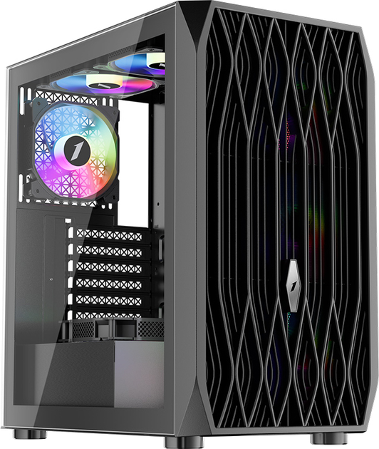 Корпус 1stPlayer AY7-4F1 Black - зображення 1