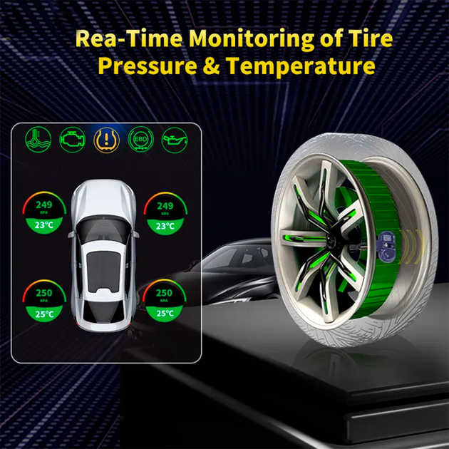Датчикидавления в шинах BauTech для Tesla Bluetooth TPMS 4шт Синий (1014-552-00) - изображение 5