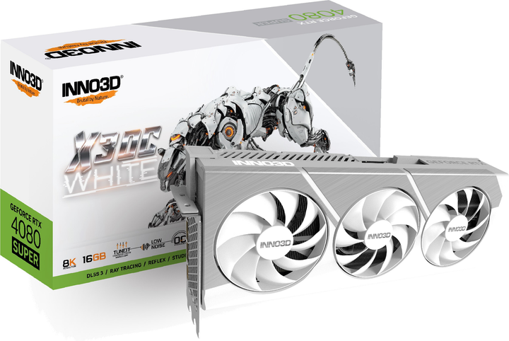 Karta graficzna INNO3D PCI-Ex GeForce RTX 4080 Super X3 OC White 16GB GDDR6X (256bit) (2580/23000) (HDMI, 3 x DisplayPort) (N408S3-166XX-1870325) - obraz 2