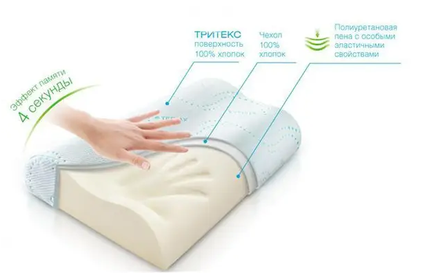Подушка ортопедическая Memory Pillow с чехлом - Фото 5 Подушка ортопедическая Memory Pillow с чехлом - изображение 5