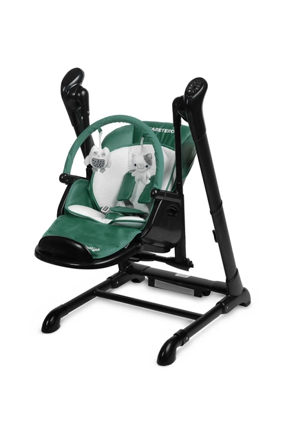 Стільчик для годування + гойдалка Caretero Indigo Black Green TERO-7651 (5908310397160) - зображення 2