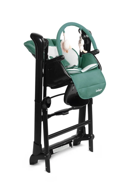Стільчик для годування + гойдалка Caretero Indigo Black Green TERO-7651 (5908310397160) - зображення 17
