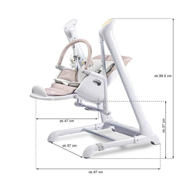 Стільчик для годування + гойдалка Caretero Indigo Black Green TERO-7651 (5908310397160) - зображення 20