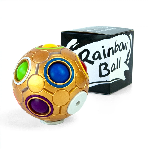 Головоломка антистрес 3D П'ятнашки IQ Rainbow Ball (золото) – фото