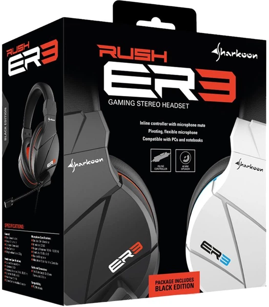 Słuchawki Sharkoon Rush ER3 White (4044951021802) - obraz 3