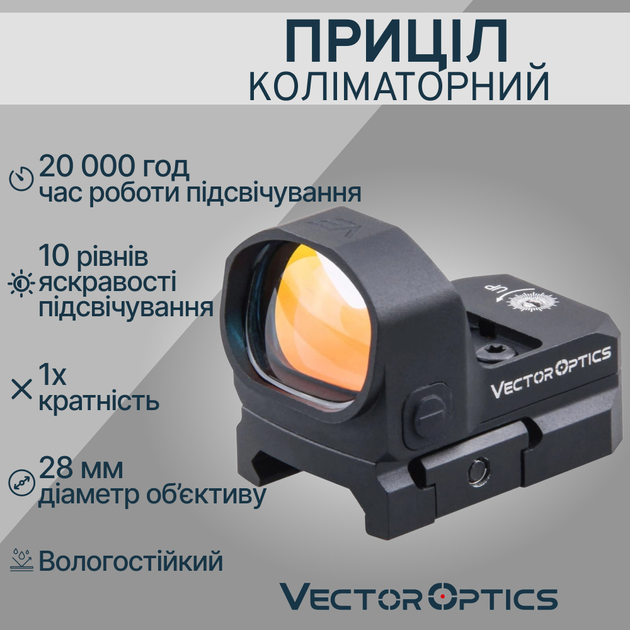 Коллиматорный прицел Vector Frenzy II 1x20x28 3MOA SCRD-35 - изображение 1