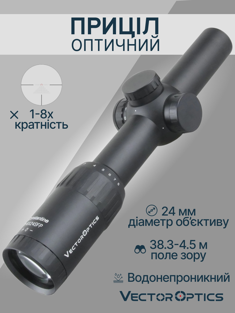 Оптический прицел Vector Optics Constantine 1-8x24 (30 mm) illum. SFP SCOC-27 - изображение 2