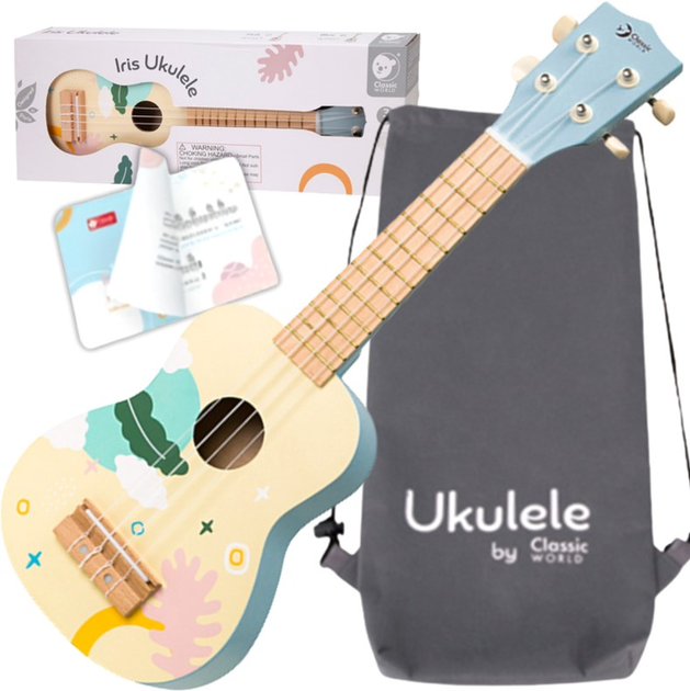 Drewniana gitara Classic World Ukulele Niebieska (6927049045608) - obraz 5