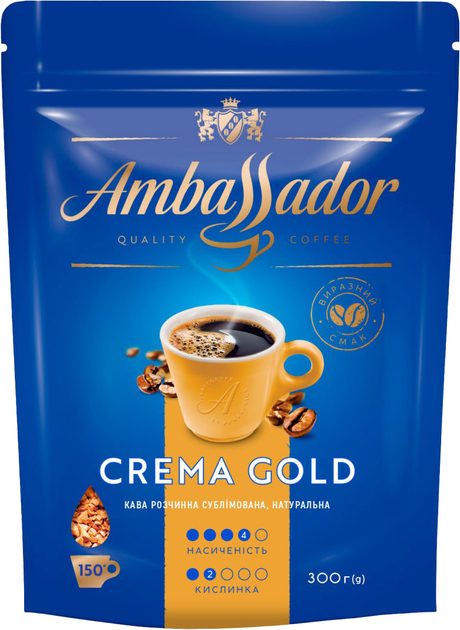 Акція на Кава розчинна Ambassador Crema Gold Сублімована 300 г від Rozetka